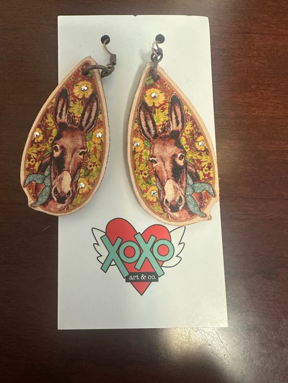 Donkey Teardrop leather Earrings - Multicolor